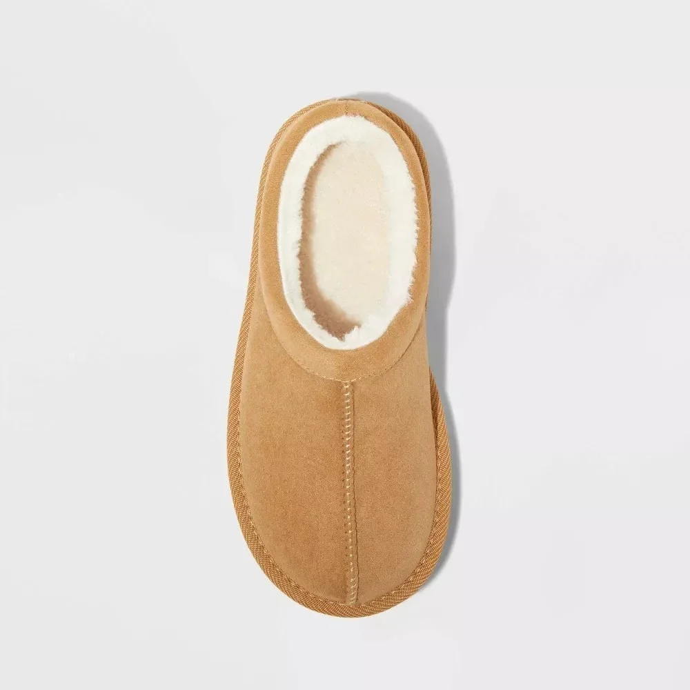 Kids' Nola Faux Suede Clog Slippers - Cat & Jack Brown 4 Slip-On Indoor Outdoor